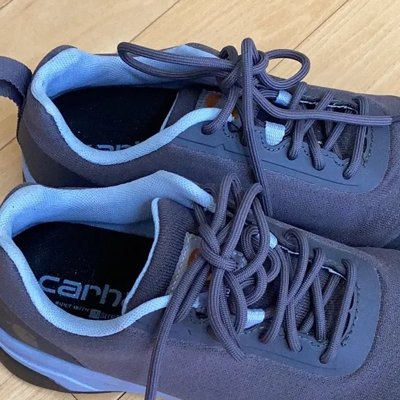 Carhartt women’s force EH Nano toe work shoes. Size 8 charcoal gray/powder blue