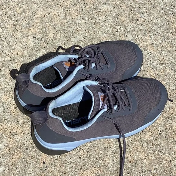 Carhartt women’s force EH Nano toe work shoes. Size 8 charcoal gray/powder blue