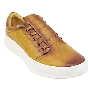 Carrucci Genuine Calf Skin Slip on Sneakers Cognac Size 9.5