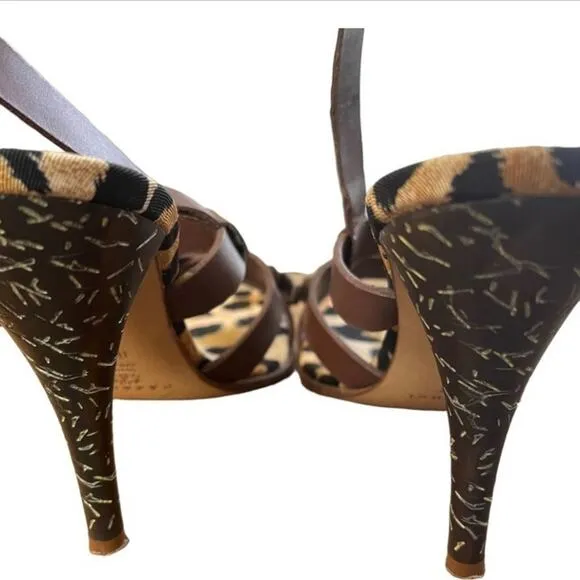 Casadei Leather Slingback Heels, Italian, Cocktails, Party, Date Mob Wife 8.5