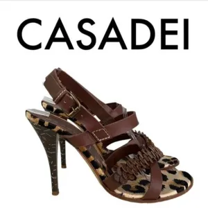 Casadei Leather Slingback Heels, Italian, Cocktails, Party, Date Mob Wife 8.5