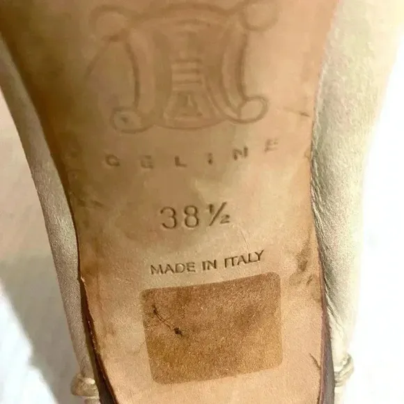 Celine beige with tassels pumps women   leather shoe