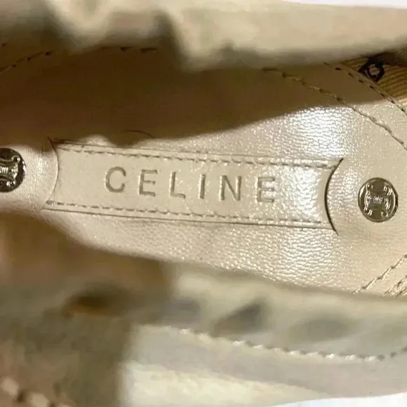 Celine beige with tassels pumps women   leather shoe