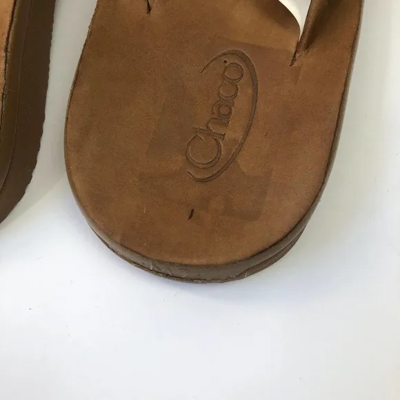 Chaco Classic Leather Flip Flop Thong Men's Size 7 Podiatrist Approved Tan