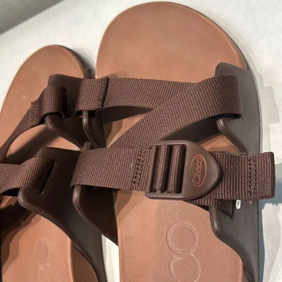 Chaco Men’s Chillo Slides Chocolate Brown Sz 12 Adjustable Strap Sandals Shoes