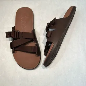 Chaco Men’s Chillo Slides Chocolate Brown Sz 12 Adjustable Strap Sandals Shoes