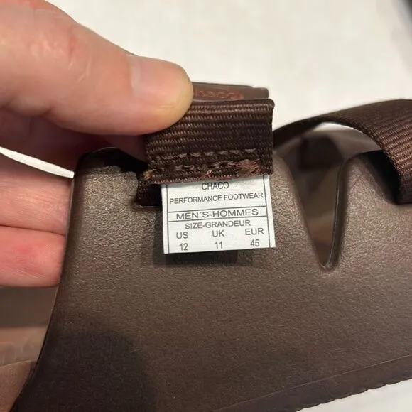 Chaco Men’s Chillo Slides Chocolate Brown Sz 12 Adjustable Strap Sandals Shoes