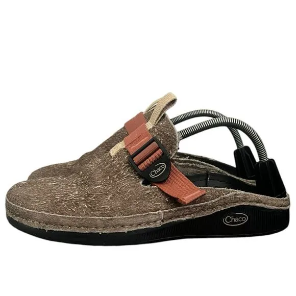 Chaco Sandals Men Size 9 Paonia Clog Earth Brown Distressed Suede Leather Mules