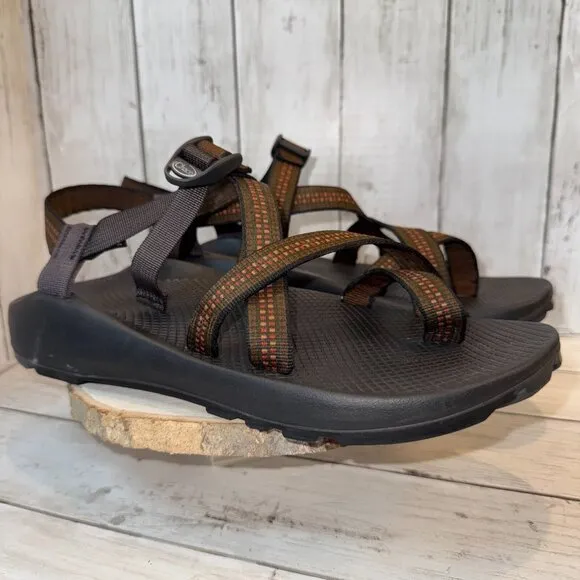 Chaco Z2 Toe Loop Sandals Men’s Size 12 Brown Made In Colorado USA Vibram Soles