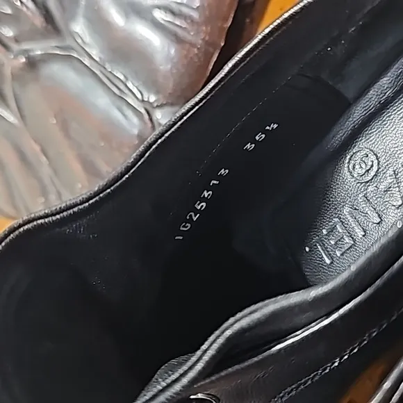 CHANEL Black Lambskin Cap Toe Sneakers sz 35.5
