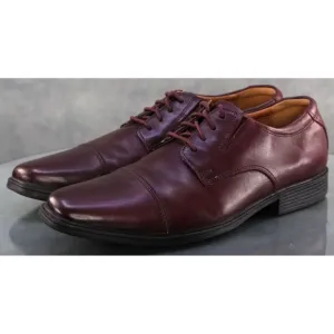 Clarks Collection Men's Cap Toe Dress Shoes Size 9.5 Leather Burgundy