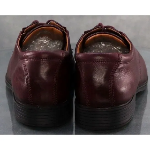 Clarks Collection Men's Cap Toe Dress Shoes Size 9.5 Leather Burgundy