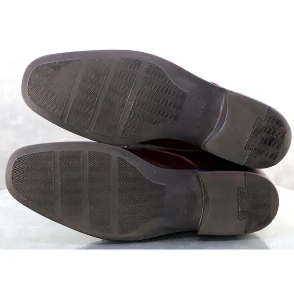Clarks Collection Men's Cap Toe Dress Shoes Size 9.5 Leather Burgundy