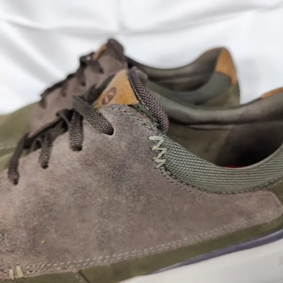 Clarks Gaskill Olive Comb Lace Up Sneaker Mens Comfort Casual Shoe Size 12M