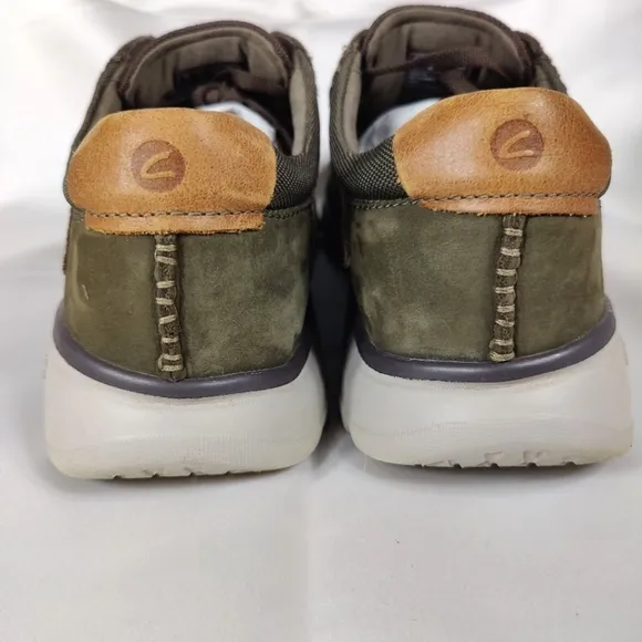 Clarks Gaskill Olive Comb Lace Up Sneaker Mens Comfort Casual Shoe Size 12M