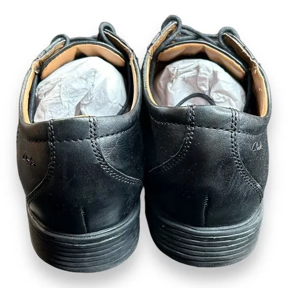 Clarks Men's Tilden Cap Oxford, Black Leather US Size 8 M