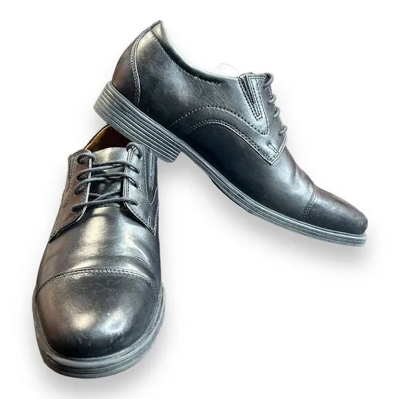 Clarks Men's Tilden Cap Oxford, Black Leather US Size 8 M
