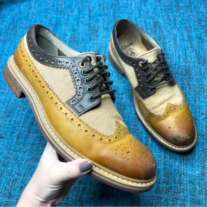 Clarks Originals Darby Limit Spectator Wingtip Oxford Shoes Tor England in Tan