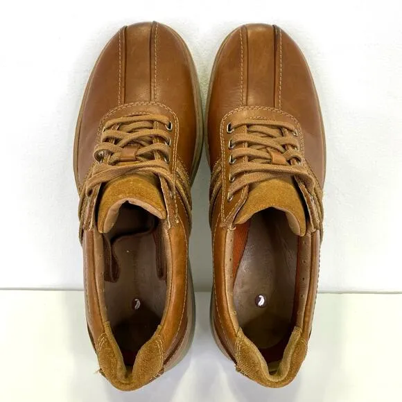 Clark's Un Ramble Go Oxford Sneakers Mens Sz 7.5 Brown Lace Up Comfort Walking