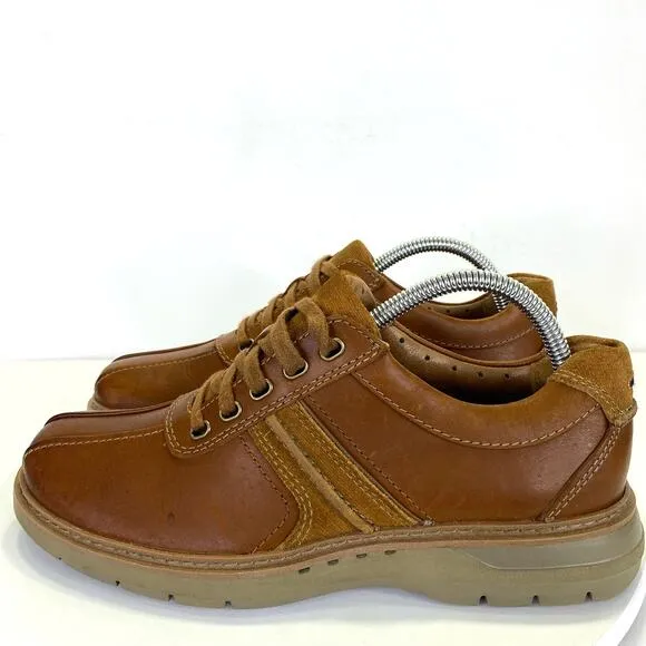 Clark's Un Ramble Go Oxford Sneakers Mens Sz 7.5 Brown Lace Up Comfort Walking