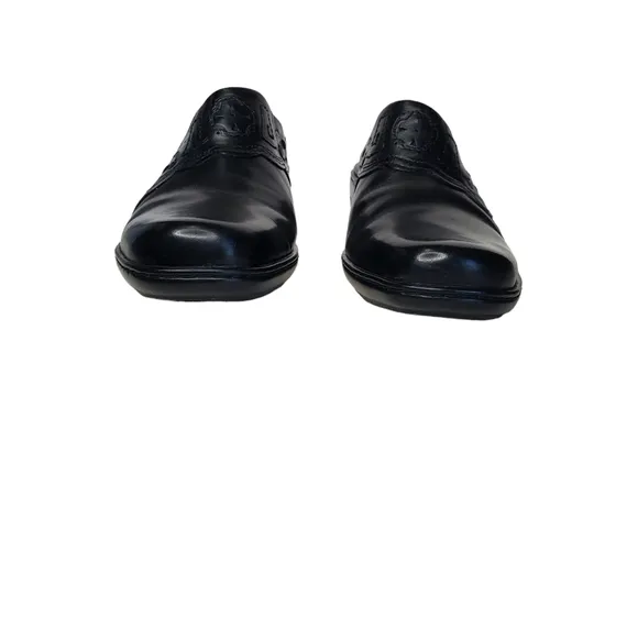 Clarks Women's Black Slip-On Mules, Business Casual Comfy Shoes Size 8.5