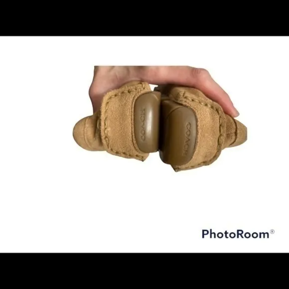 Coach brown suede loafer flat shoes