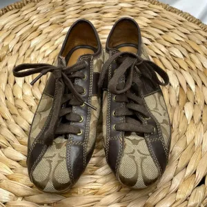 Coach logo canvas sneakers