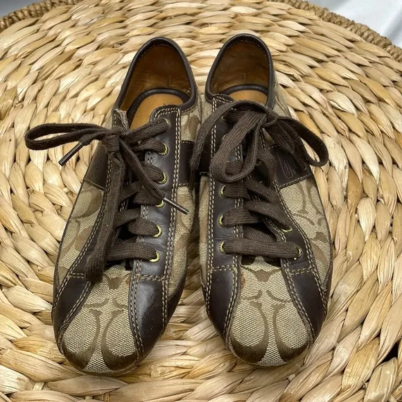 Coach logo canvas sneakers