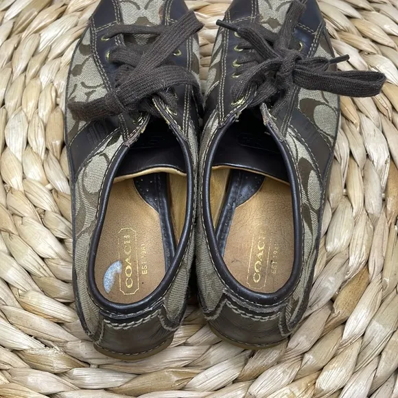 Coach logo canvas sneakers