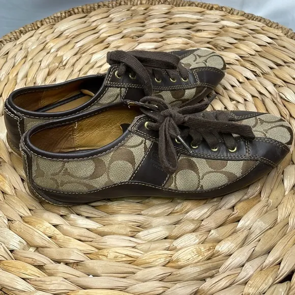 Coach logo canvas sneakers