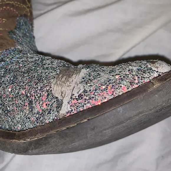CODY JAMES Shyanne Girls' Glitterama Western Boots - Broad Square Toe Size 10 D