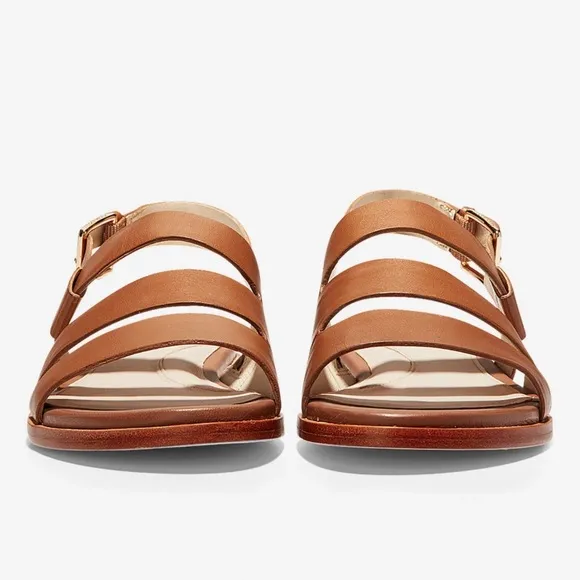 Cole Haan Anela Grand 360 Strap Cognac Buckle Sandals Size 5.5