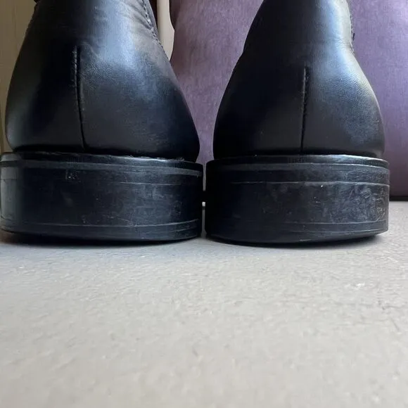 Cole Haan Black Leather Apron Toe Lace Up Oxford Shoes Mens Size 10 M CO6599