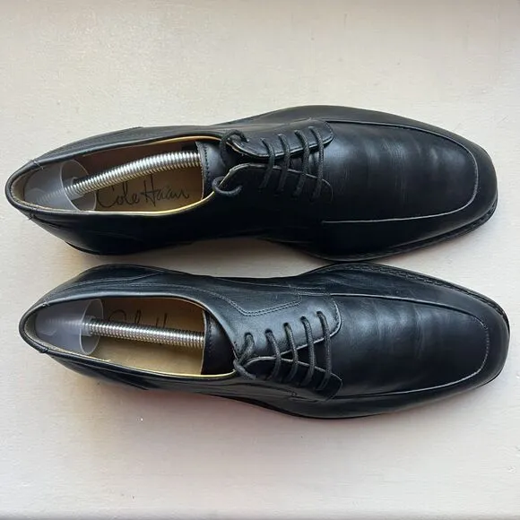 Cole Haan Black Leather Apron Toe Lace Up Oxford Shoes Mens Size 10 M CO6599