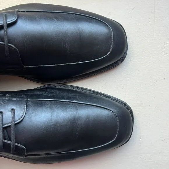 Cole Haan Black Leather Apron Toe Lace Up Oxford Shoes Mens Size 10 M CO6599