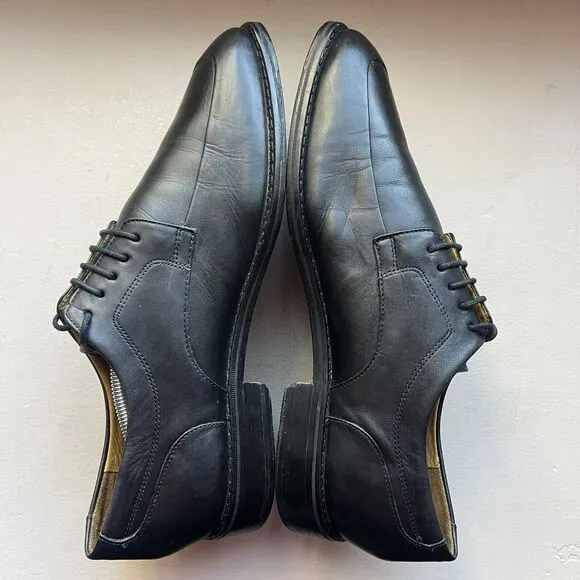 Cole Haan Black Leather Apron Toe Lace Up Oxford Shoes Mens Size 10 M CO6599