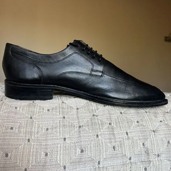 Cole Haan Black Leather Apron Toe Lace Up Oxford Shoes Mens Size 10 M CO6599