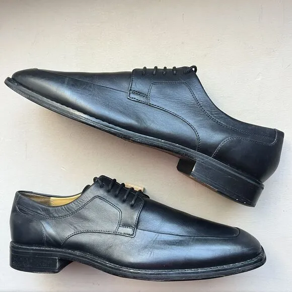 Cole Haan Black Leather Apron Toe Lace Up Oxford Shoes Mens Size 10 M CO6599