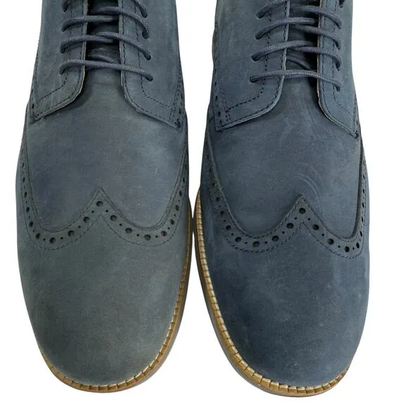 Cole Haan Grand OD Wing Tip Oxford Blue Nubuck Leather Mens Comfort Shoes 13 M
