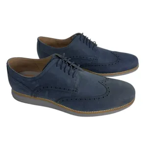 Cole Haan Grand OD Wing Tip Oxford Blue Nubuck Leather Mens Comfort Shoes 13 M
