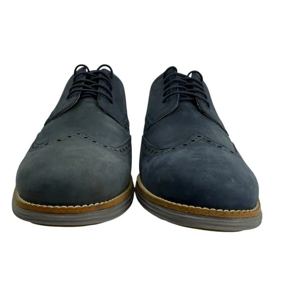 Cole Haan Grand OD Wing Tip Oxford Blue Nubuck Leather Mens Comfort Shoes 13 M