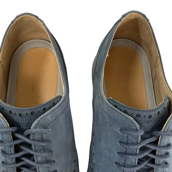 Cole Haan Grand OD Wing Tip Oxford Blue Nubuck Leather Mens Comfort Shoes 13 M