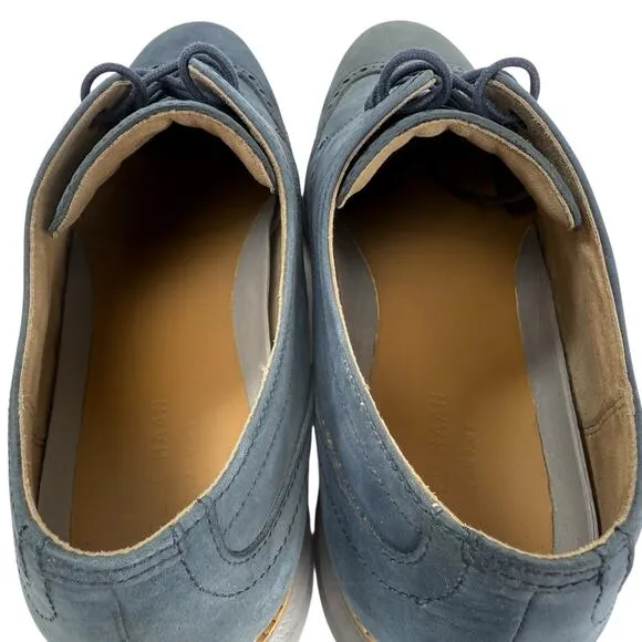 Cole Haan Grand OD Wing Tip Oxford Blue Nubuck Leather Mens Comfort Shoes 13 M