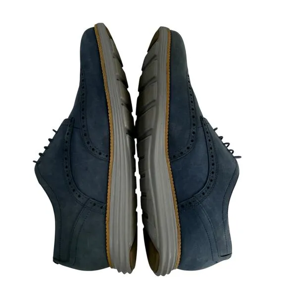 Cole Haan Grand OD Wing Tip Oxford Blue Nubuck Leather Mens Comfort Shoes 13 M