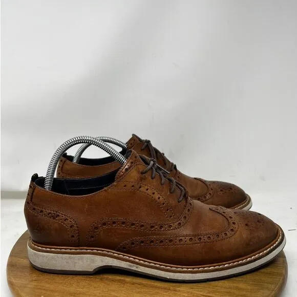 Cole Haan Mens 8.5 M Morris Grand OS‎ Wingtip Oxford Shoes Brown Leather C30697
