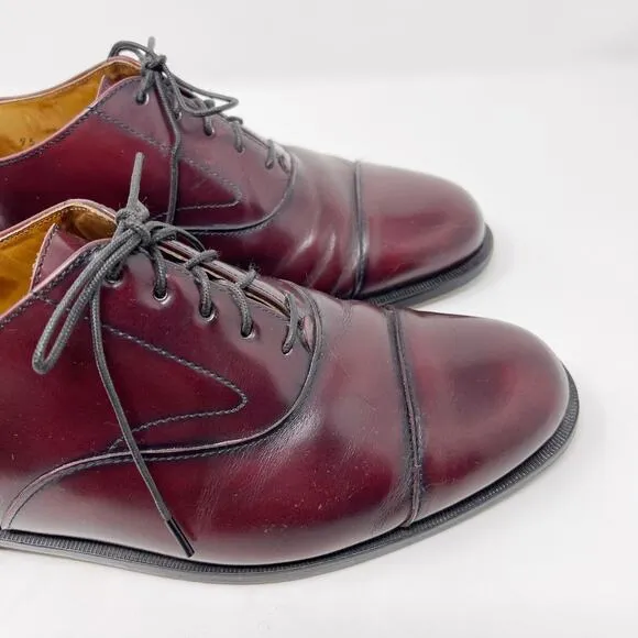 Cole Haan Mens 9.5 Brown Leather Lace Up Oxford Dress Shoes Leather Sole Almond