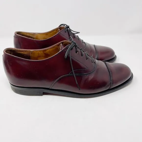 Cole Haan Mens 9.5 Brown Leather Lace Up Oxford Dress Shoes Leather Sole Almond