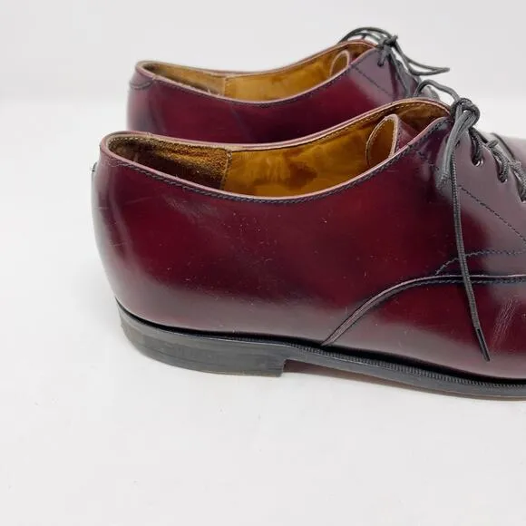 Cole Haan Mens 9.5 Brown Leather Lace Up Oxford Dress Shoes Leather Sole Almond