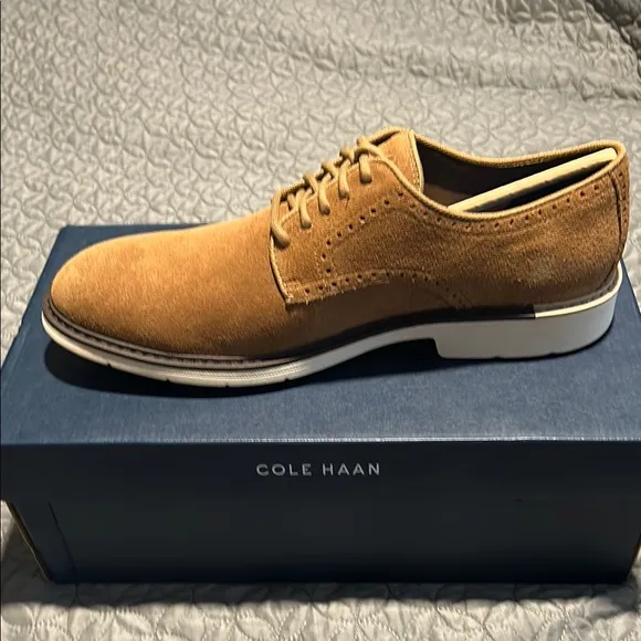 Cole Haan Men's Tan Suede Oxford Shoes