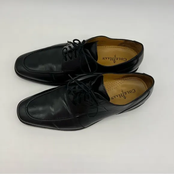 Cole Haan NikeAir Outsole Black Oxford Shoes C07671 Lace Up Apron Toe